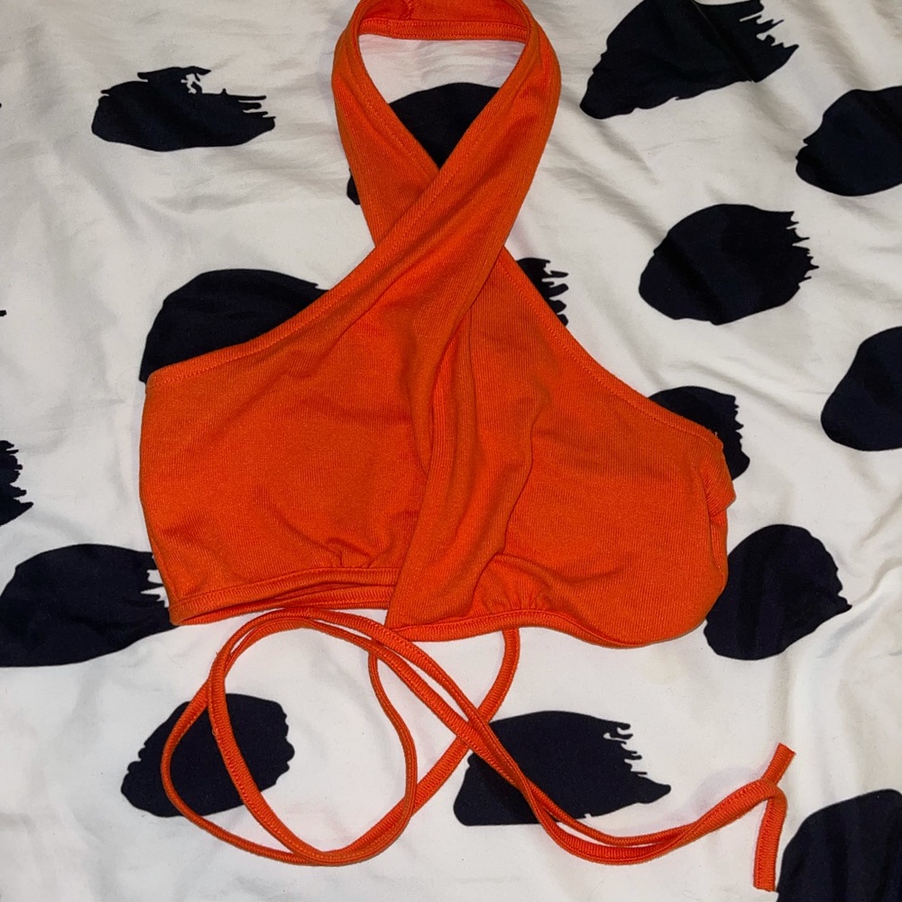 Orange crop top